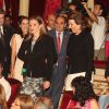 La reine Letizia d'Espagne le 17 septembre 2014 à San Sebastian pour la remise du prix V de Vie et d'aides à la recherche contre le cancer au théâtre Victoria Eugenia.