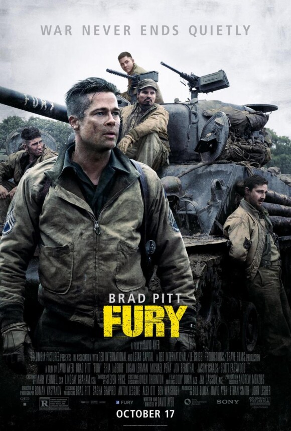 Nouvelle affiche de Fury, en salles le 22 octobre.