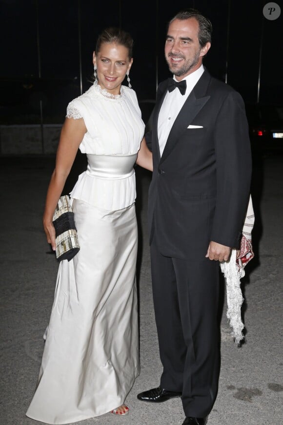 Le prince Nikolaos et la princesse Tatiana de Grèce à la soirée des noces d'or (50 ans de mariage) du roi Constantin II et de la reine Anne-Marie de Grèce, le 18 septembre 2014 au Yacht Club de Grèce du Pirée.