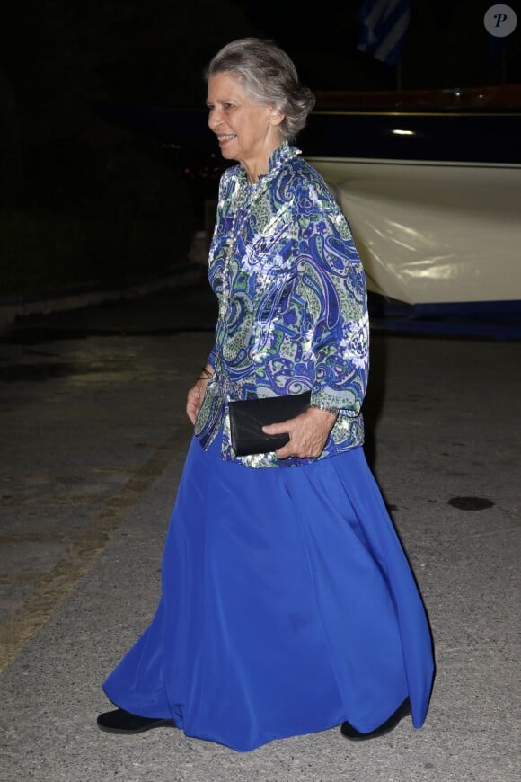 La princesse Irène de Grèce à la soirée des noces d'or (50 ans de mariage) de son frère le roi Constantin II et de la reine Anne-Marie de Grèce, le 18 septembre 2014 au Yacht Club de Grèce du Pirée.