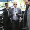 Karl Lagerfeld - arrivées des people au défilé Hommes Christian Dior printemps-été 2015 au Tennis Club de Paris, le 28 juin 2014