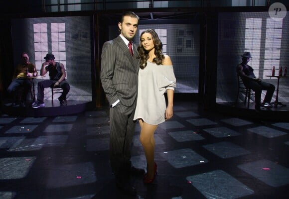 Gaétan Borg et Priscilla Betti lors du filage de la comédie musicale "Flashdance" au Théâtre du Gymnase à Paris le 24 septembre 2014. Célébrant son 30e anniversaire, le phénomène du film à succès "Flashdance", est maintenant sur scène ! Une Comédie musicale avec une bande son qui comprend les plus grands hits dance des années 80