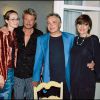 Johnny Hallyday, Laeticia, Michel Sardou et son épouse Anne-Marie Périer à Toulon, le 16 septembre 2000.