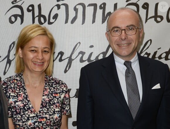 Bernard Cazeneuve et sa femme - Soirée du nouvel an juif chez Marek Halter à Paris le 28 septembre 2014.