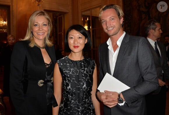 Nadja Swarovski, Fleur Pellerin (ministre de la Culture et de la Communication) et Markus Langes-Swarovski - 25e anniversaire et remise du prix de l'Andam 2014 à l'hôtel Potocki, au sein de la Chambre de Commerce et d'Industrie de Paris, le 26 septembre 2014.