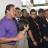 Arnold Schwarzenegger et sa compagne Heather Milligan visitent le "Arnold Classic Europe 2014" à Madrid. Le 27 septembre 2014 .