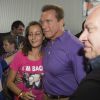 Arnold Schwarzenegger et sa compagne Heather Milligan visitent le "Arnold Classic Europe 2014" à Madrid. Le 27 septembre 2014 .