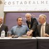 Arnold Schwarzenegger reçoit un prix "Almeria Terre de ciné" et inaugure son étoile sur la "Walk of Fame" à Almeria, le 28 septembre 2014.
