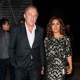 François-Henri Pinault et Salma Hayek arrivent au Carreau du Temple pour assister au défilé Saint Laurent printemps-été 2015. Paris, le 29 septembre 2014.