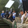 Exclusif - Marie-Ange Casta avec Nick Clark sur le tournage du film "The Lovaganza Convoy: Part 2 - The Prophecy" à Grimaud, le 19 septembre 2014.