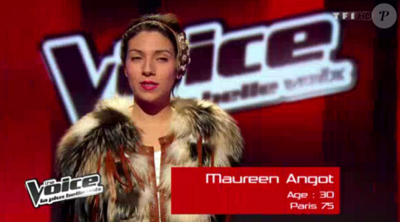 Maureen Angot dans The Voice le samedi 10 mars 2012 sur TF1