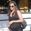 Zoe Saldana enceinte fait du shopping dans la boutique "Bel Bambini" avec son mari Marco Perego à West Hollywood, le 12 septembre 2014