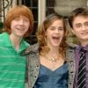 Emma Watson, Daniel Radcliffe et Rupert Grint à Londres le 25 octobre 2010.