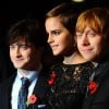 Emma Watson, Daniel Radcliffe et Rupert Grint à Londres le 11 novembre 2010. 