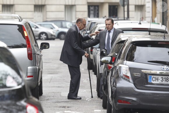 Jacques Chirac a déjeuné au restaurant "Le père Claude" avec sa femme Bernadette et sa fille Claude à Paris le 4 octobre 2014.
