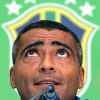 Romario, lors d'une conférence de presse au Crowne Plaza Hotel de Sao Paulo le 26 avril 2005