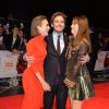 Lily Collins, Sam Claflin et Suki Waterhouse - Première du film "Love, Rosie" à Londres le 6 octobre 2014.