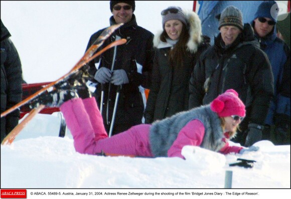 Renée Zellweger sur le tournage de Bridget Jones - L'Age de raison, le 2 février 2004