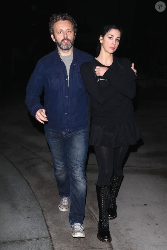 Michael Sheen et Sarah Silverman de virée au ArcLight Cinemas d'Hollywood, le 13 octobre 2014.