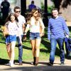Exclusif - Kate Beckinsale, son mari Len Wiseman, sa fille Lily Mo Sheen et son ex-compagnon et père de sa fille Michael Sheen ont profité du beau temps dans un parc pour la fête des pères à Brentwood, le 15 juin 2014. 