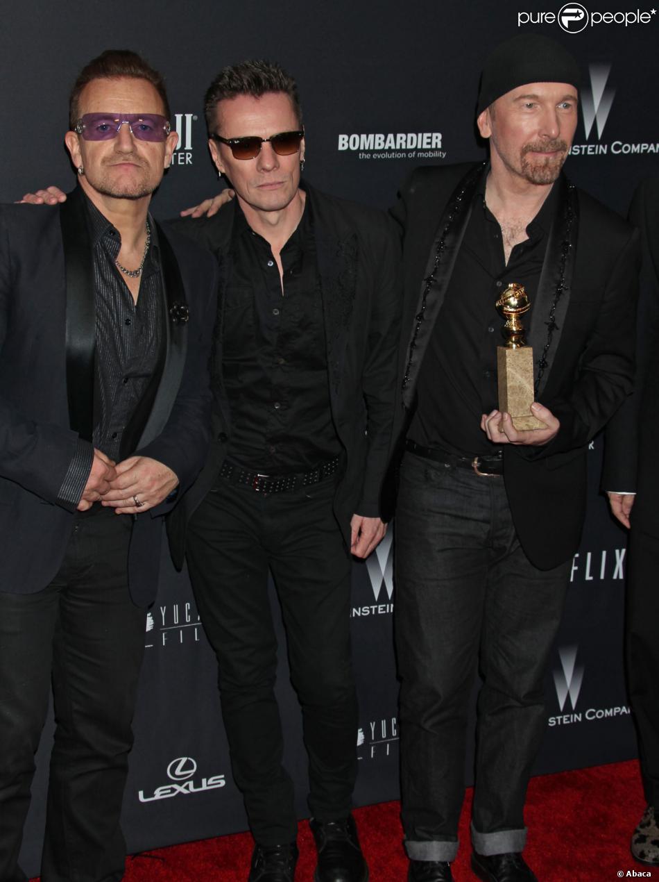  U2 apr&amp;egrave;s les Golden Globe Awards &amp;agrave; Los Angeles, le 12 janvier 2014. 