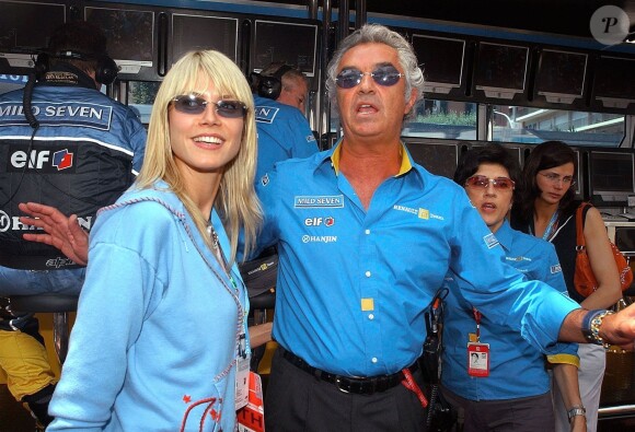 Heidi Klum et Flavio Briatore, père biologique de sa fille Leni, au Grand prix de Monaco le 1er juin 2003.