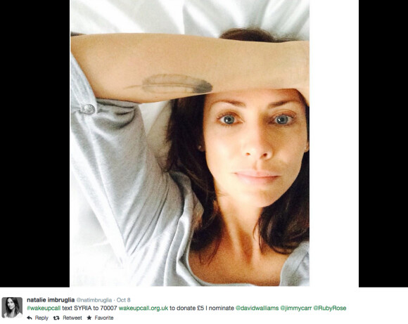 Natalie Imbruglia au saut du lit pour le #WAKEUPCALL en faveur du peuple syrien