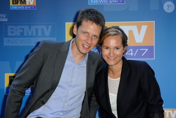 Damien Gourlet et Roselyne Dubois à la conférence de BFMTV à Paris, le 4 septembre 2013