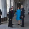 Le roi Carl XVI Gustaf de Suède et la reine Silvia, avec le prince Carl Philip, recevaient le 8 octobre 2014 le président autrichien Heinz Fischer et la première dame Margit Fischer à Stockholm.