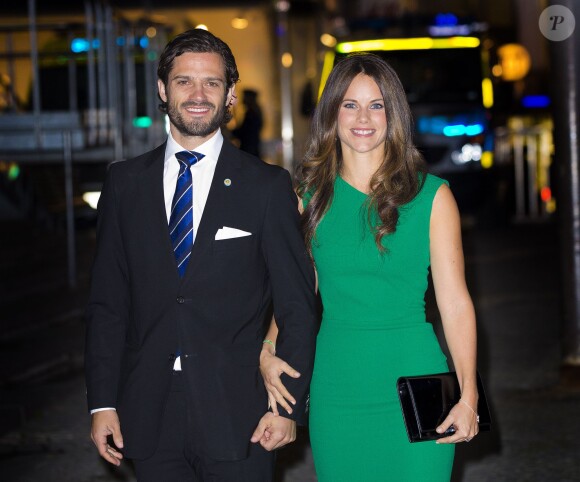 Sofia Hellqvist accompagnait son fiancé le prince Carl Philip de Suède pour le concert organisé à l'occasion de l'ouverture de la nouvelle saison parlementaire, le 30 septembre 2014 à Stockholm.