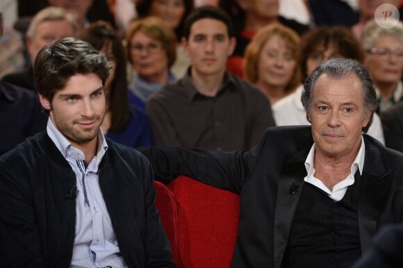 Michel Leeb et son fils Tom Leeb - Enregistrement de l'émission "Vivement Dimanche" à Paris le 19 mars 2014