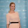 Michelle Hunziker, enceinte, pose lors du photocall de sa fondation "Doppia Difesa" au Festival international du film de Rome, le 22 octobre 2014.