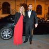 Michelle Hunziker, enceinte, et Tomaso Trussardi arrivent au dîner de gala pour la fondation Doppia Difesa lors du Festival international du film de Rome, le 22 octobre 2014.
 