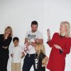 Kieran Hayler, la petite Bunny (2 mois), Junior et Princess assistent au lancement du nouveau roman de leur maman Katie Price. Londres, le 22 octobre 2014.