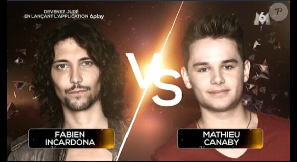 Fabien Incordona contre Matthieu Canaby dans Rising Star, le jeudi 23 octobre 2014, sur M6