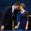 Le roi Felipe VI et la reine Letizia d'Espagne ont présidé la cérémonie de remise des prix Prince des Asturies au Théâtre Campoamor à Oviedo, le 24 octobre 2014.