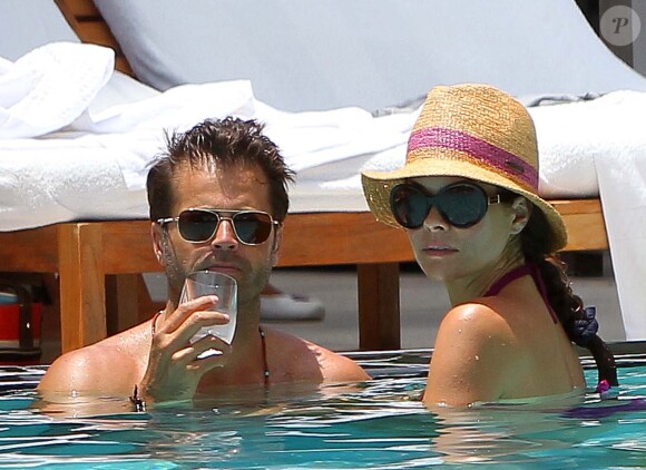 Brooke Burke et son mari David Charvet à Miami, le 19 juillet 2012. 
