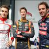 Jules Bianchi, Romain Grosjean et Jean-Eric Vergne lors du Grand Prix d'Australier à Melbourne le 13 mars 2014