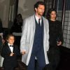 Matthew McConaughey quitte le Greenwich Hotel avec sa femme Camila Alves et leur fils Livingston, New York, le 3 novembre 2014.