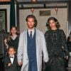 Matthew McConaughey quitte le Greenwich Hotel avec sa femme Camila Alves et leur fils Livingston, New York, le 3 novembre 2014.