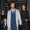 Matthew McConaughey quitte le Greenwich Hotel avec sa femme Camila Alves et leur fils Livingston, New York, le 3 novembre 2014.
