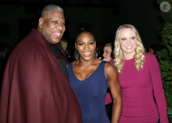 Andre Leon Talley, Serena Williams et Caroline Wozniacki lors des CFDA/Vogue Fashion Fund Awards à New York le 3 novembre 2014