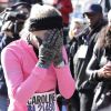 Caroline Wozniacki, félicité par son amie Serena Williams lors du marathon de New York, le 2 novembre 2014 à New York