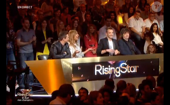 Le jury lors du septième prime time de Rising Star sur M6, le jeudi 6 novembre 2014.