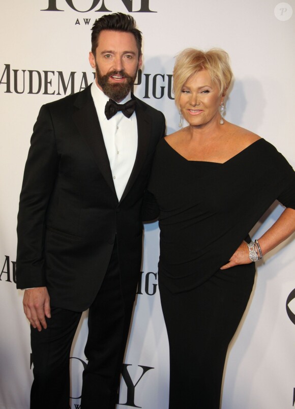 Hugh Jackman et sa femme Deborra-Lee Furness - 68e cérémonie des "Tony Awards" à New York, le 8 juin 2014. 