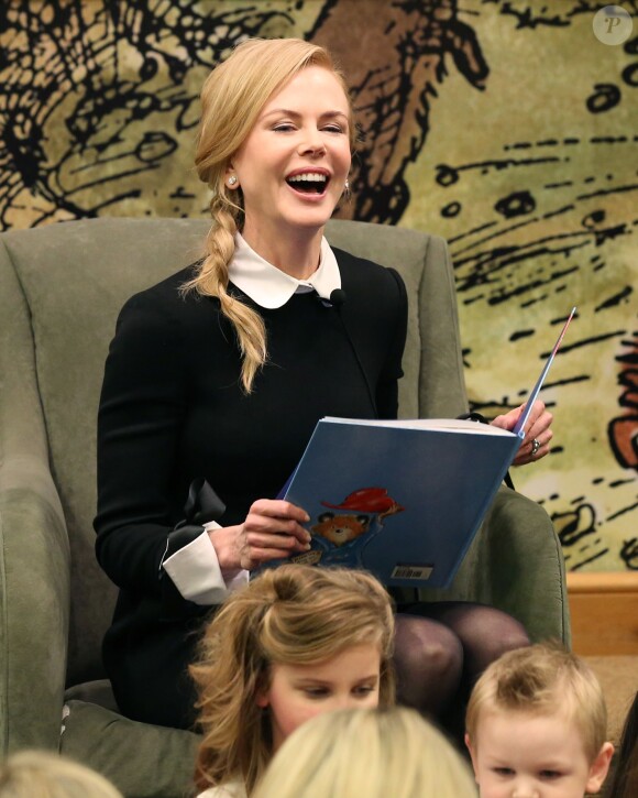 Nicole Kidman radieuse pour faire la lecture à des enfants dans le cadre de la promo du film Paddington à Brentwood, le 6 novembre 2014.