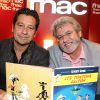 Exclusif - Laurent Gerra et Achdé (Hervé Darmenton) rencontre des fans à la Fnac des Ternes à Paris, l'occasion de la sortie du dernier album des aventures de Lucky Luke, "Les Tontons Dalton", le 4 novembre 2014.