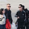 Exclusif - Katy Perry arrive avec le DJ Diplo (Wesley Pentz), ses amis et des membres de sa famille (70 personnes au total) en jet privé à l'aéroport du Bourget le 26 octobre 2014, en provenance de Marrakech au Maroc ou elle à fêté son trentième anniversaire. 