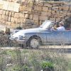 Exclusif - Brad Pitt et Angelina Jolie, dans une Citroën DS décapotable, pendant le tournage de "By the sea" sur l'île de Gozo à Malte le 9 novembre 2014.