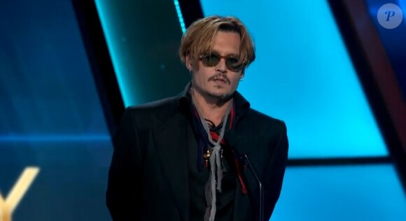 Johnny Depp pendant les 18e Hollywood Film Awards, Los Angeles, le 14 novembre 2014. (capture d'écran)